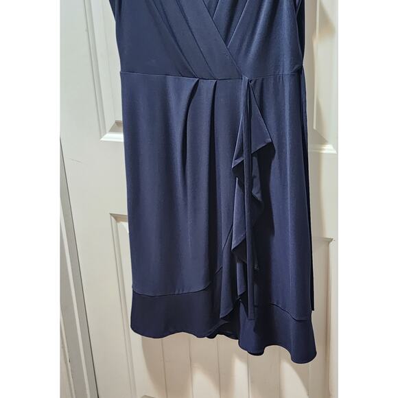 Jessica Howard Navy Blue Women's Wrap Dress Short Sleeve Size 12 Career - Picture 4 of 9